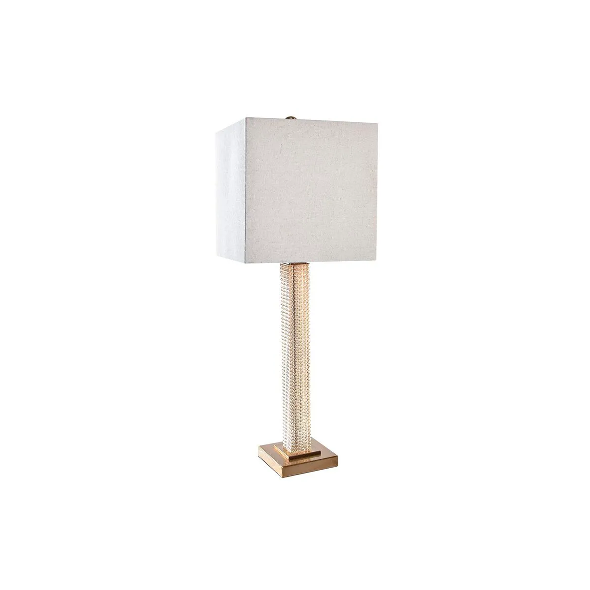 Lampada da tavolo DKD Home Decor Beige Dorato Metallo Cristallo 50 W 220 V 28 x 28 x 76 cm