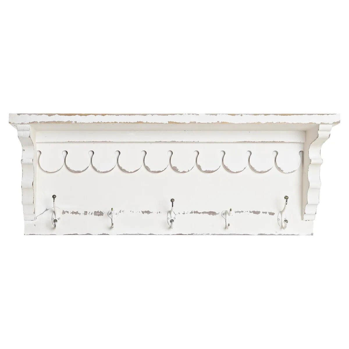 Appendiabiti da parete DKD Home Decor Abete Metallo Romantico (80 x 18 x 30 cm)