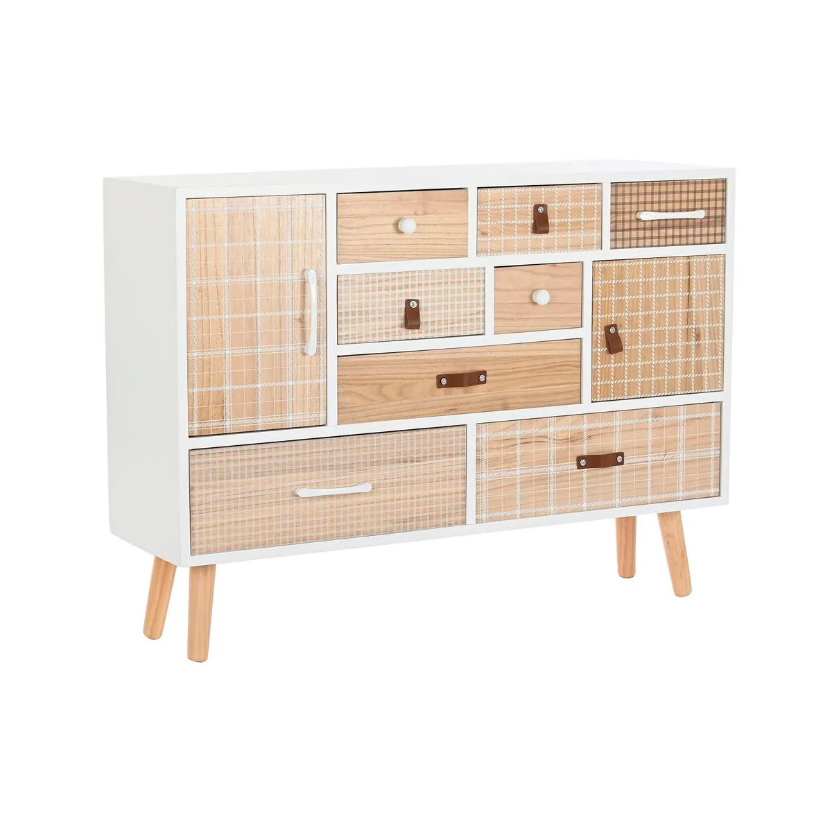 Credenza DKD Home Decor Bianco Naturale Legno di paulownia 95 x 26 x 67,5 cm