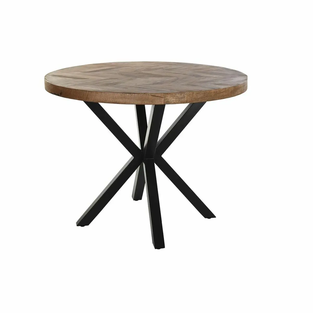 Tavolo da Pranzo DKD Home Decor Nero Naturale Metallo Acacia Legno di acacia 101 x 101 x 79 cm 100 x 100 x 76 cm