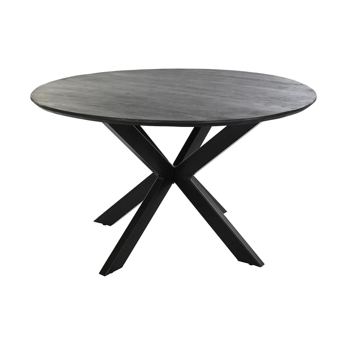 Tavolo da Pranzo DKD Home Decor Nero Metallo Legno di mango 130 x 130 x 76 cm