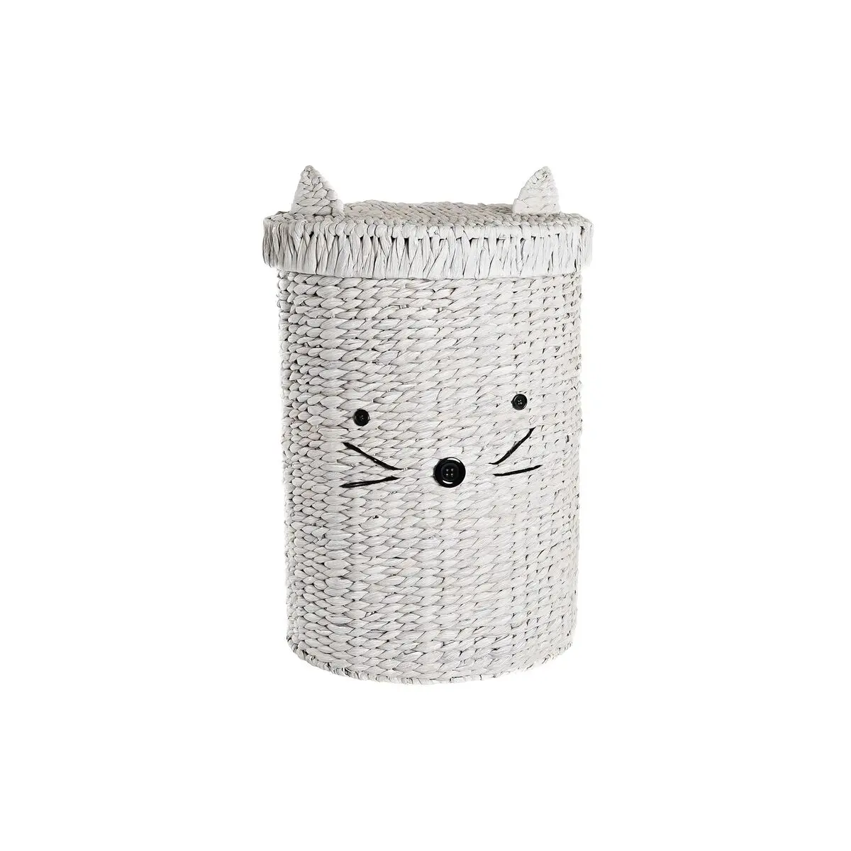 Cesto per i Panni Sporchi DKD Home Decor 42 x 42 x 63 cm Bianco Per bambini Gatto