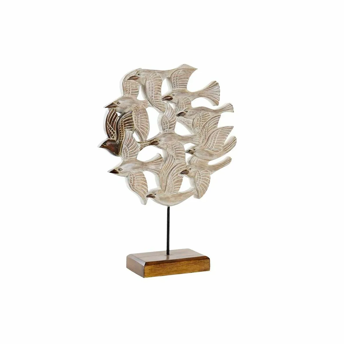 Statua Decorativa DKD Home Decor Beige Ferro Uccelli (38 x 11,5 x 54 cm)