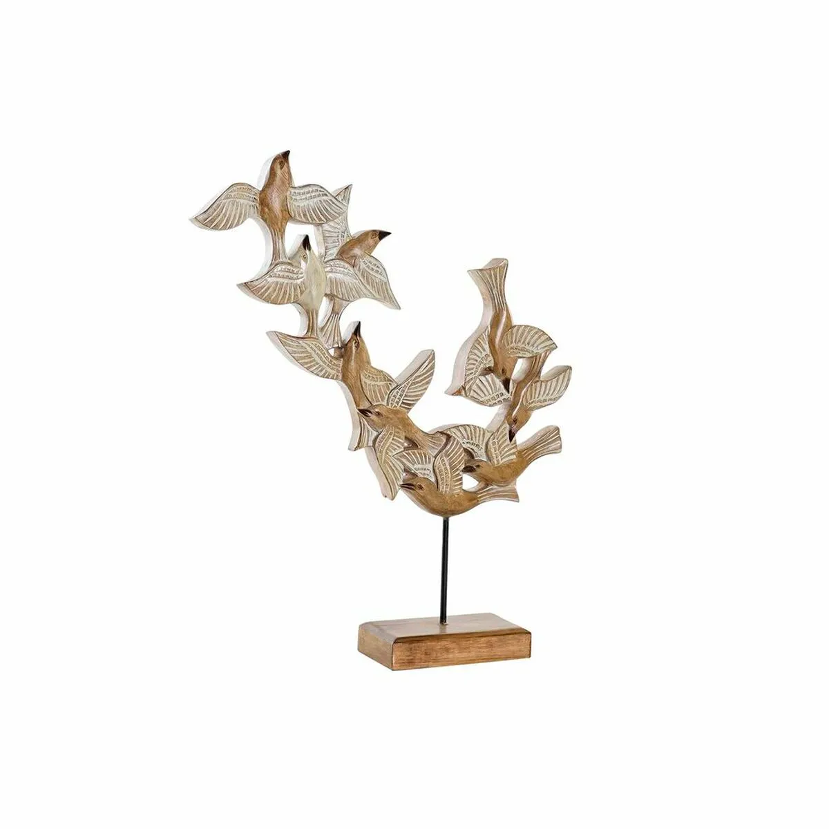 Statua Decorativa DKD Home Decor Beige Ferro Uccelli (49 x 11,5 x 63 cm)