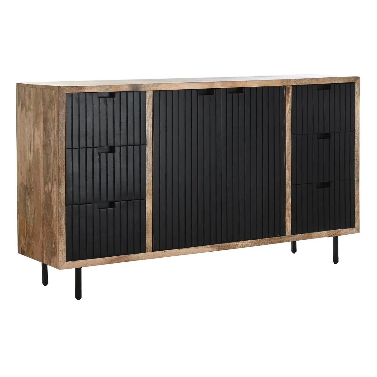 Credenza DKD Home Decor Naturale Nero Metallo Legno di mango (160 x 40 x 90 cm)