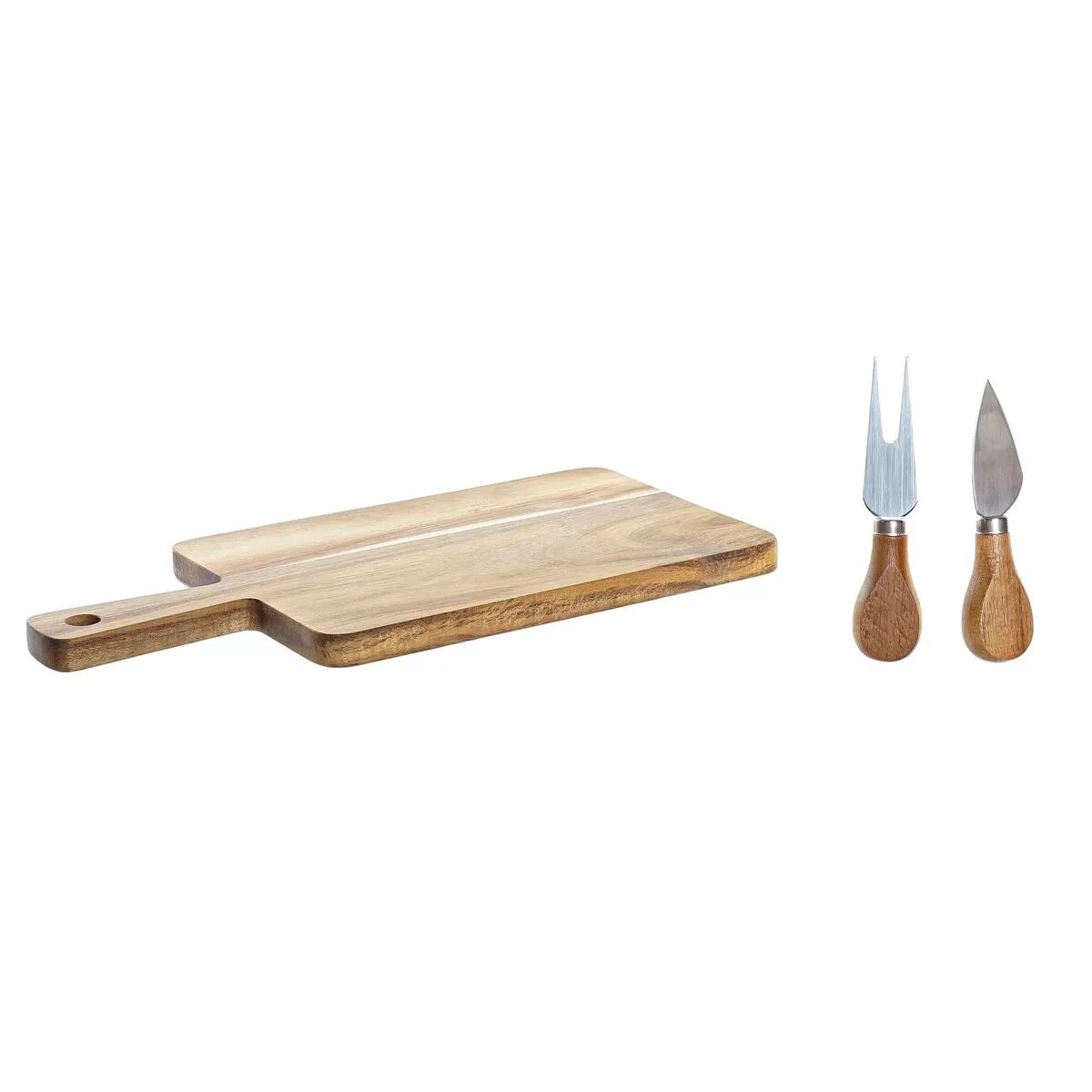 Set di taglieri DKD Home Decor 2 coltelli Acciaio inossidabile Acacia 34 x 16 x 3,2 cm (2 Unità) (3 pcs)