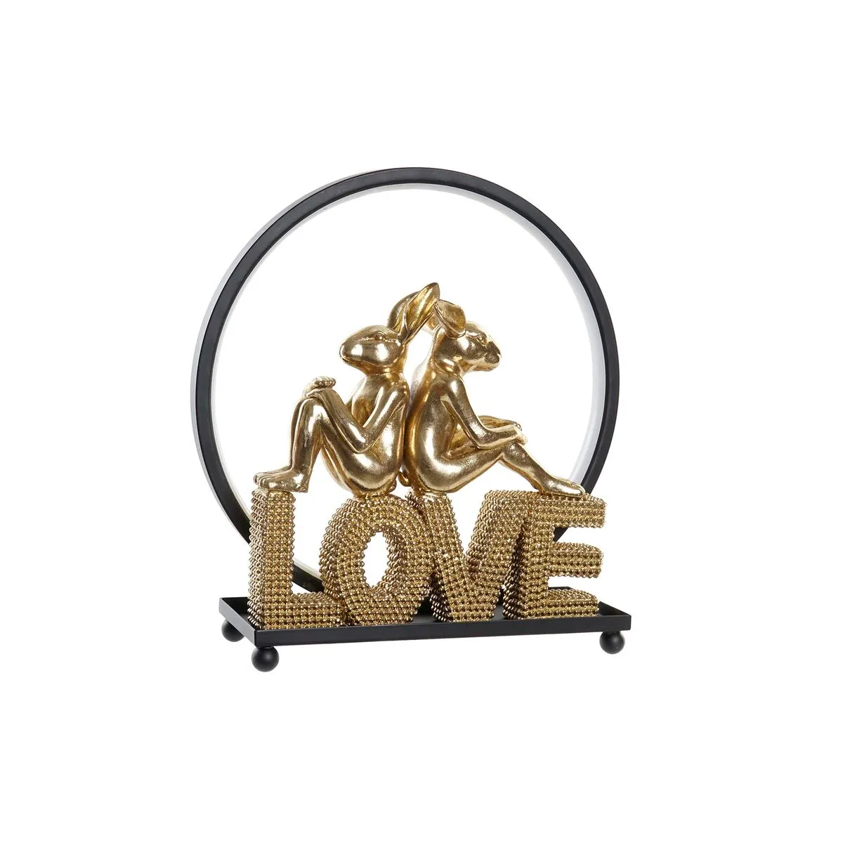 Decorazione luminosa DKD Home Decor Love Coniglio Resina (30 x 11 x 31,5 cm)