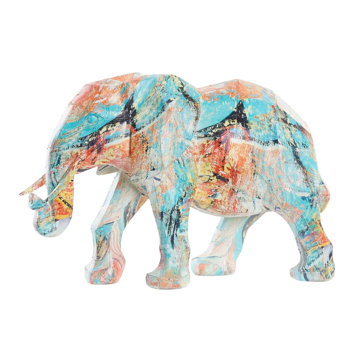 Statua Decorativa DKD Home Decor Elefante Resina Multicolore (37,5 x 17,5 x 26 cm)