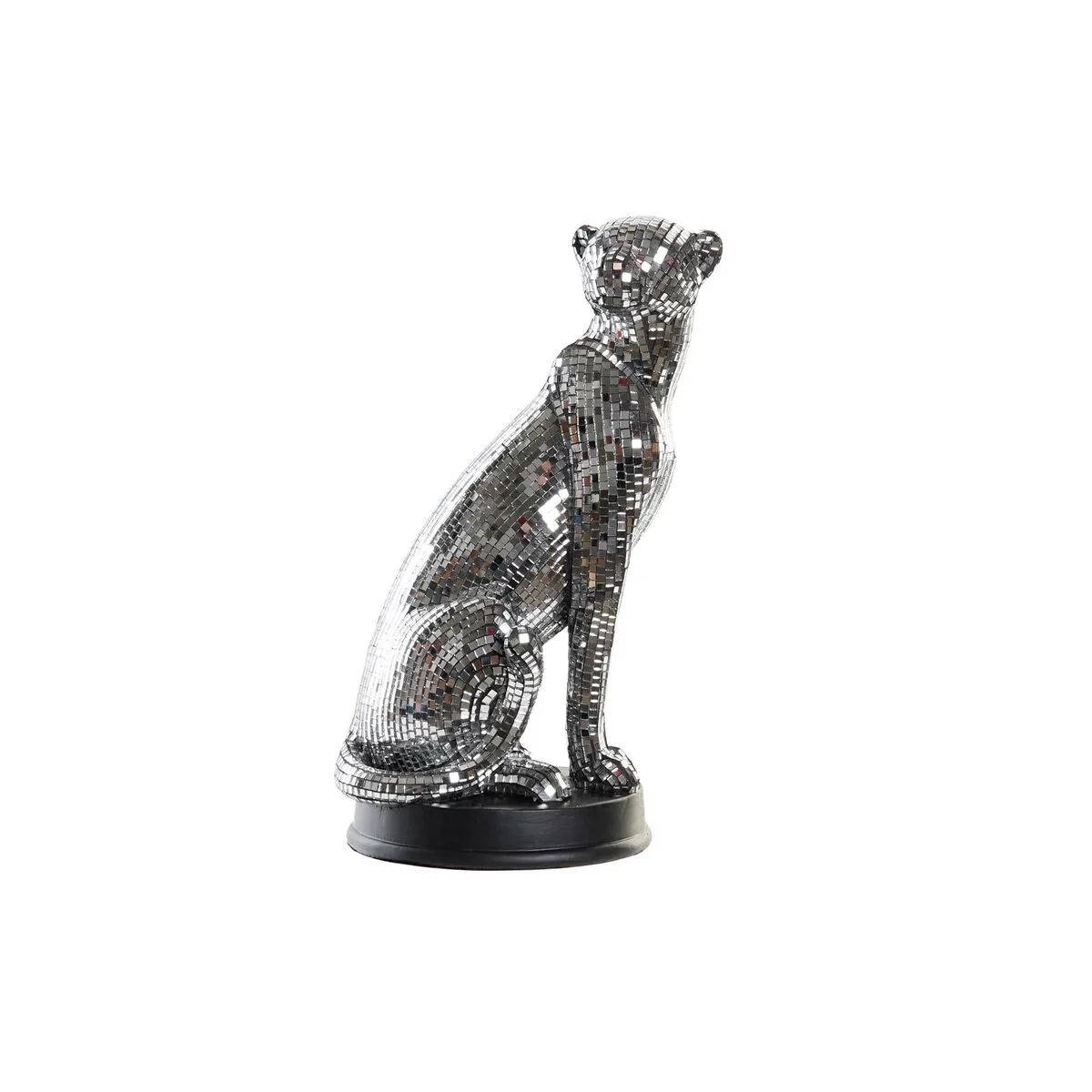 Statua Decorativa DKD Home Decor Argentato Leopardo Resina (19,5 x 16 x 31,5 cm)