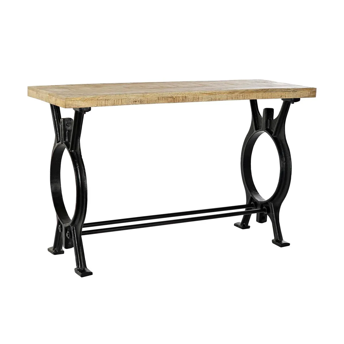 Ingresso DKD Home Decor Naturale Nero Metallo Vintage Legno di mango industriale (120 x 45 x 76 cm)