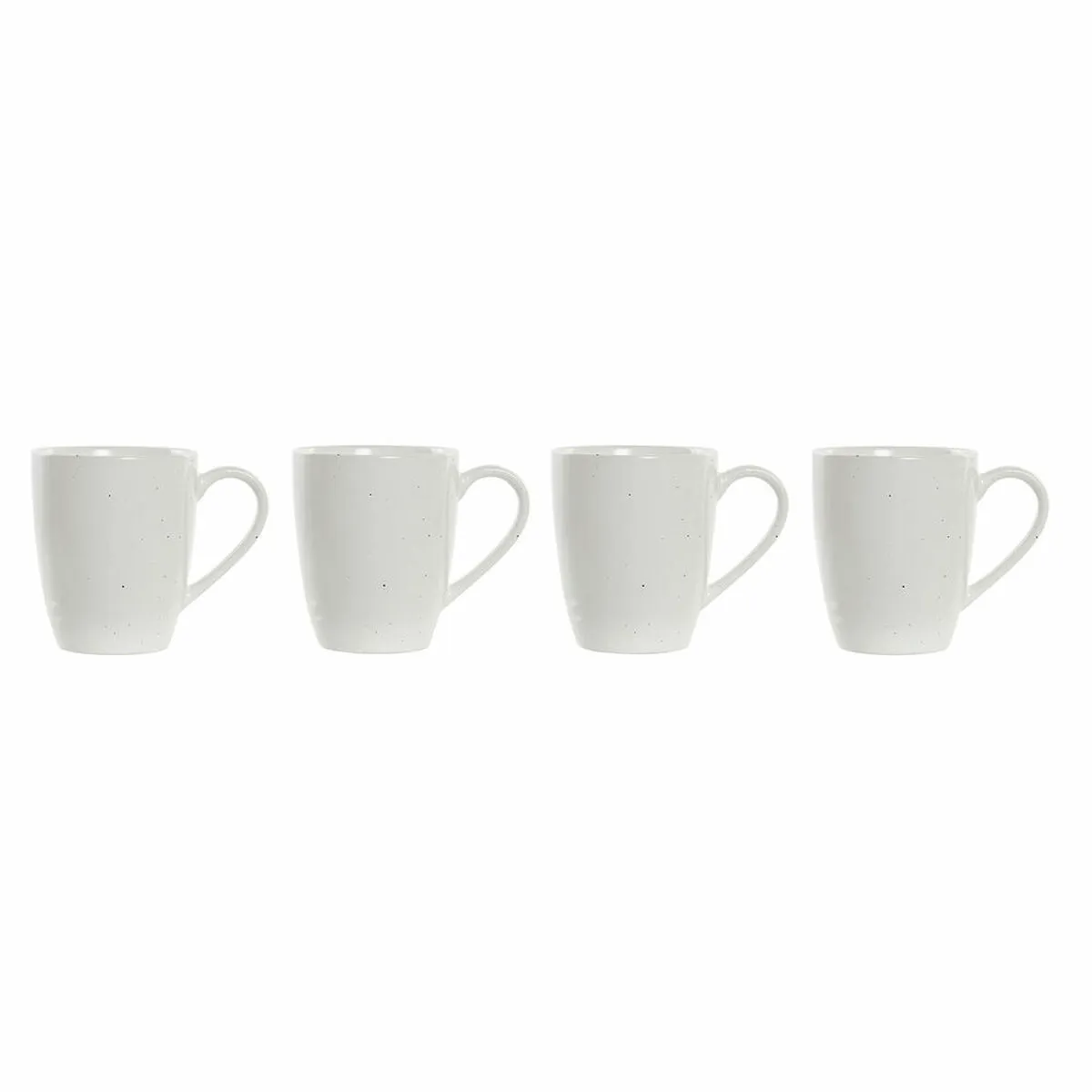 Set di 4 Tazze Mug DKD Home Decor Naturale Legno d'albero della gomma Bianco 300 ml Gres