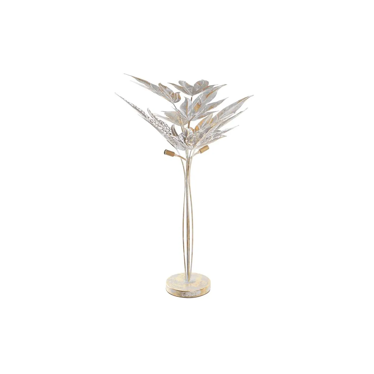 Lampada da Terra DKD Home Decor Grigio Metallo Tropicale Foglia della pianta (51 x 51 x 87 cm)