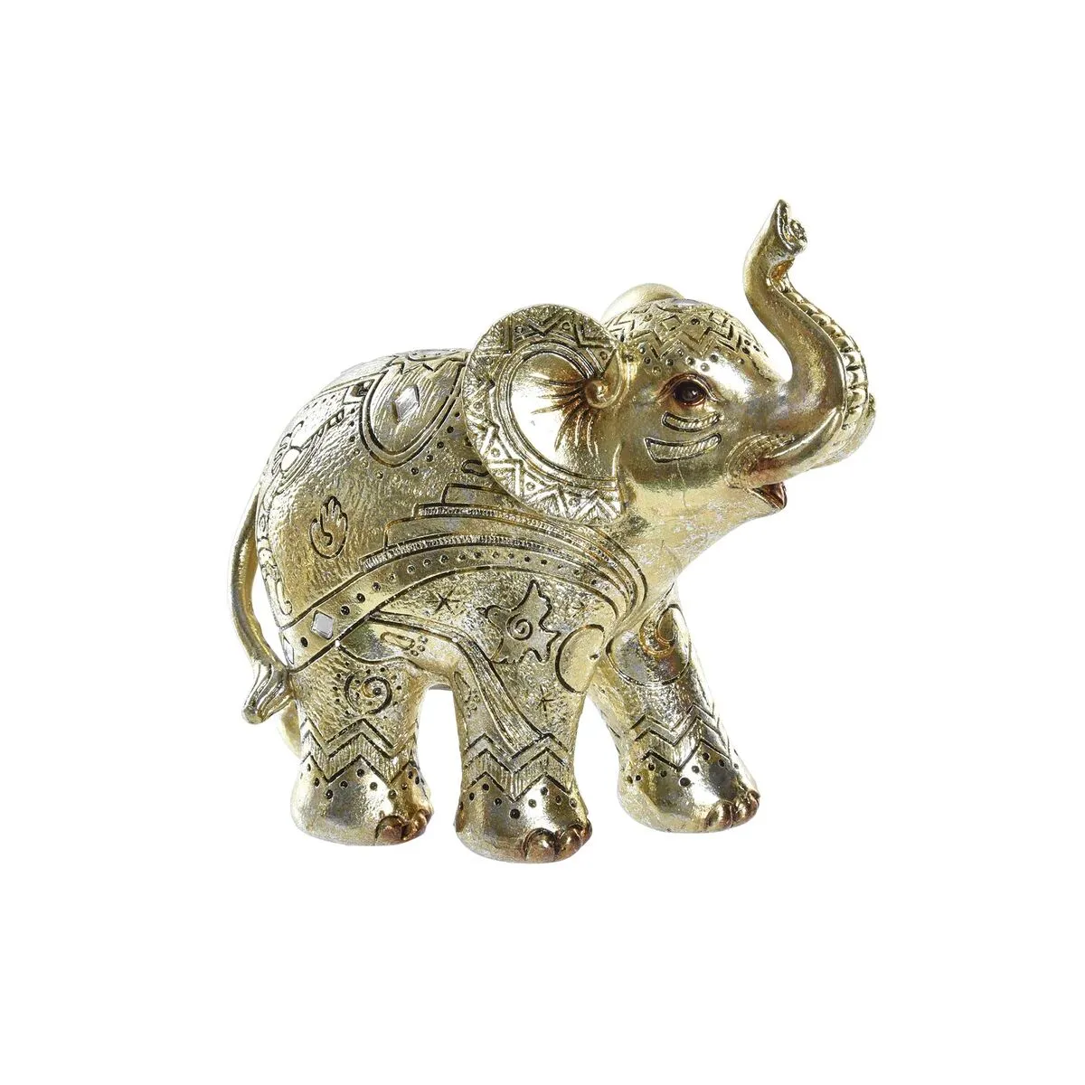 Statua Decorativa DKD Home Decor Dorato Elefante Coloniale 13 x 6 x 13 cm