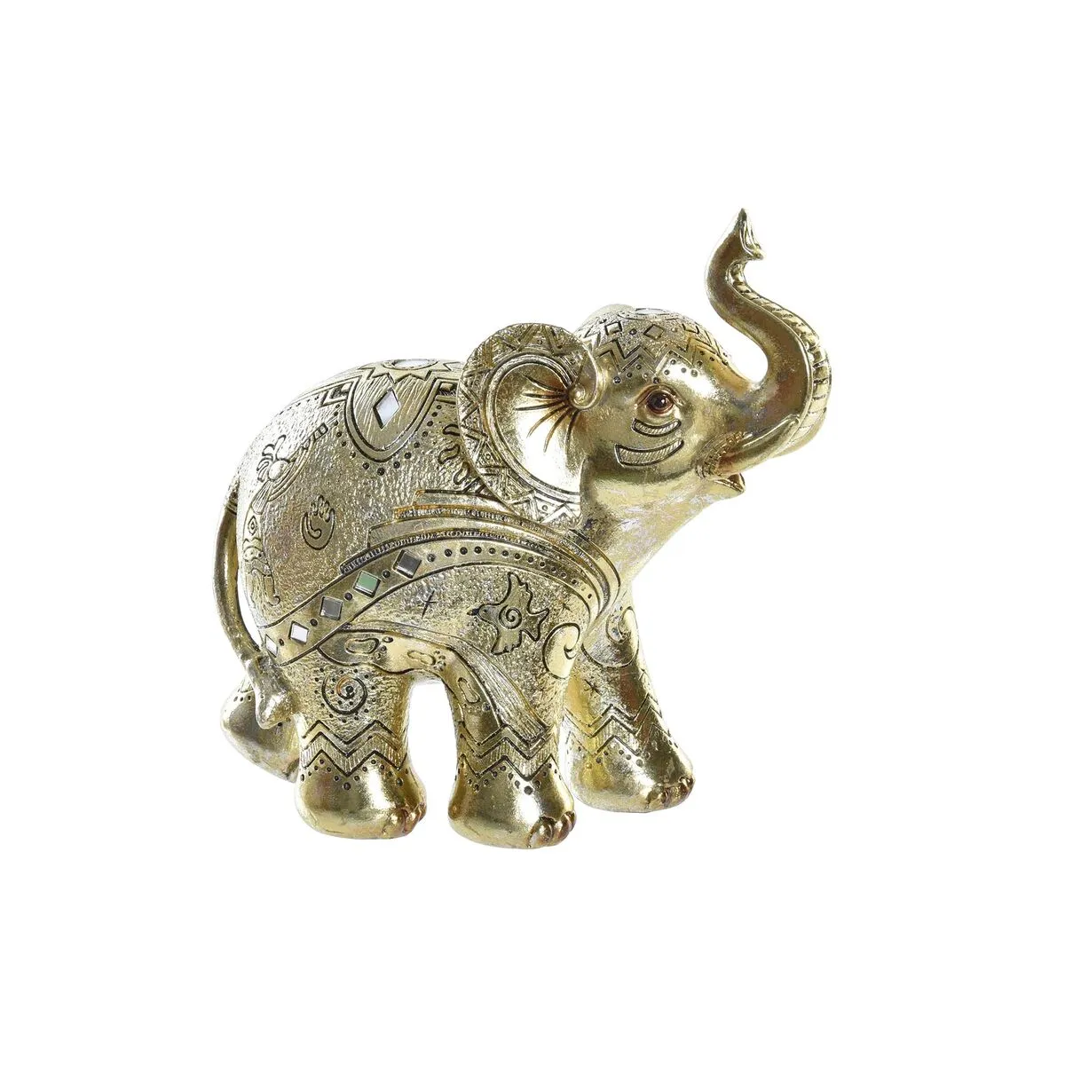 Statua Decorativa DKD Home Decor Dorato Elefante Coloniale 19 x 8 x 18 cm