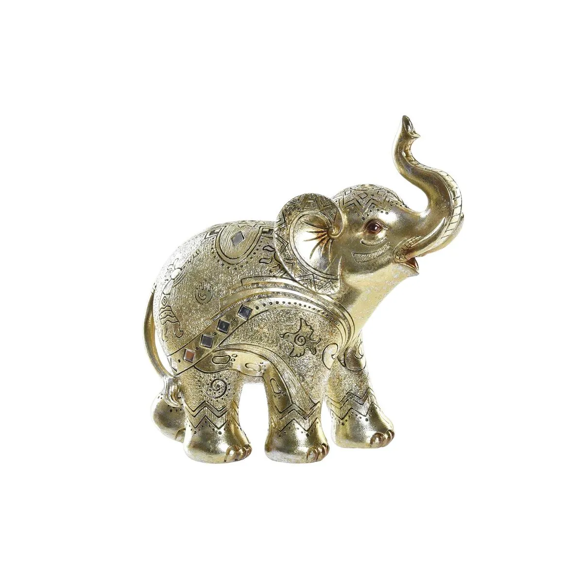 Statua Decorativa DKD Home Decor 24 x 10 x 24 cm Elefante Dorato Coloniale