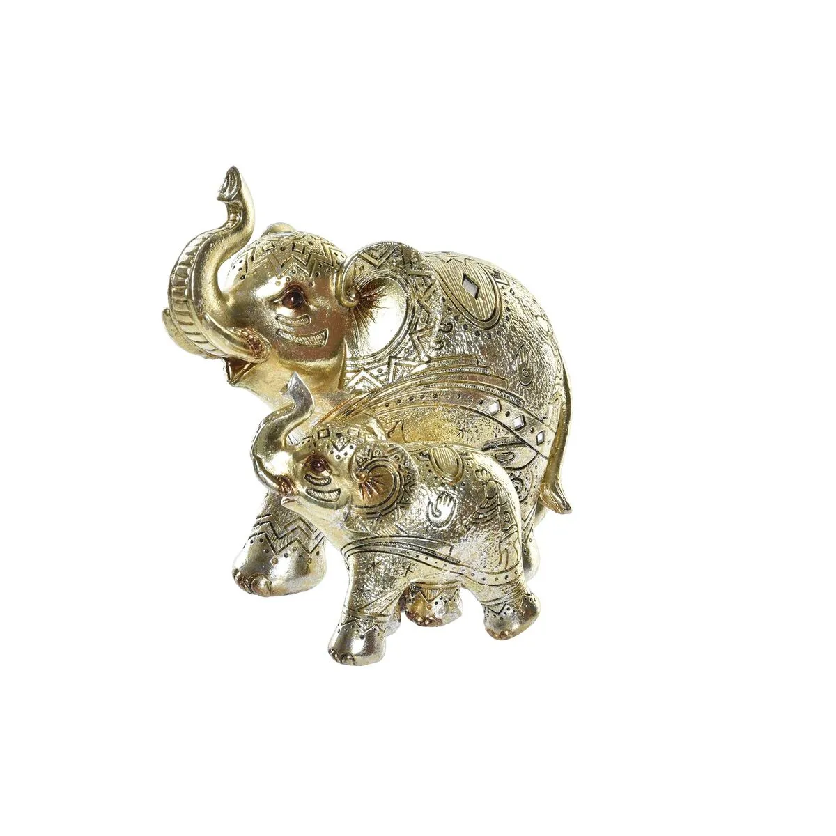 Statua Decorativa DKD Home Decor Dorato Elefante Coloniale 17 x 11 x 15 cm