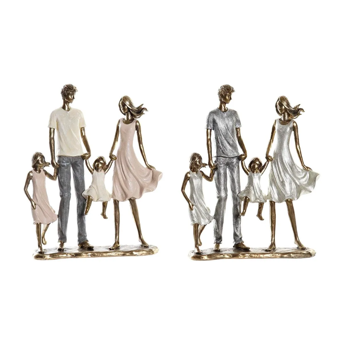 Statua Decorativa DKD Home Decor 20,5 x 7,5 x 24,5 cm Rame Famiglia (2 Unità)