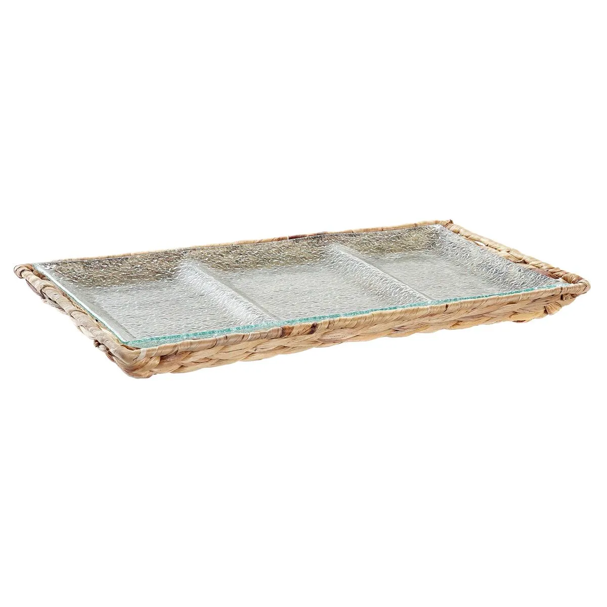 Vassoio per aperitivi DKD Home Decor Trasparente Naturale Cristallo 42 x 20 x 3,5 cm