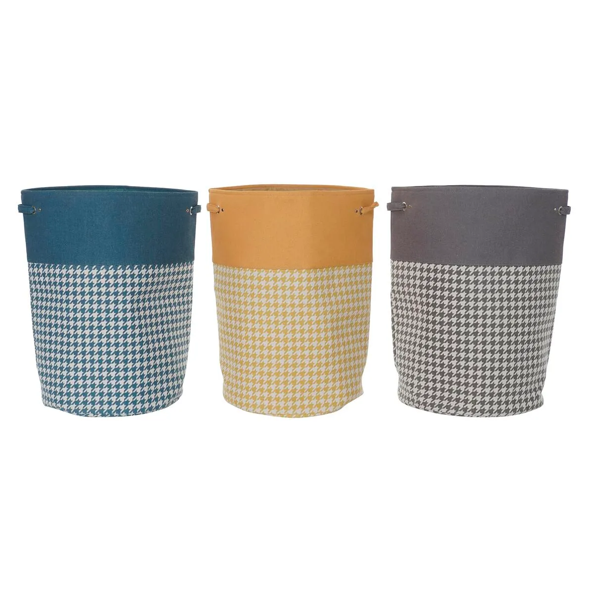 Cesto per i Panni Sporchi DKD Home Decor Piede di Crow Metallo Giallo Azzurro Grigio Multicolore 30 x 40 cm 40 x 40 x 60 cm (3 U