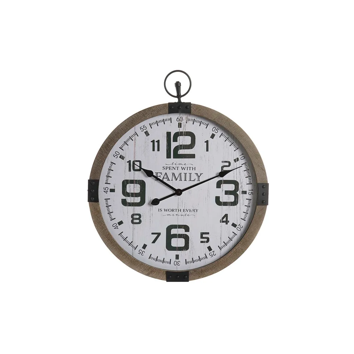 Orologio da Parete DKD Home Decor Naturale MDF Bianco Ferro (60 x 4,5 x 70 cm)