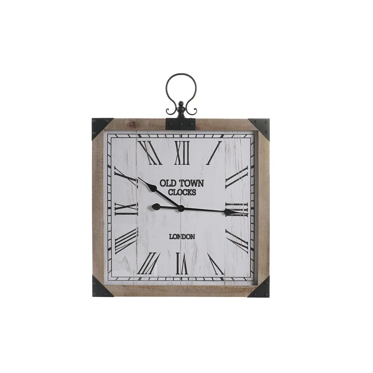 Orologio da Parete DKD Home Decor Naturale MDF Bianco Ferro (60 x 4,5 x 75 cm)