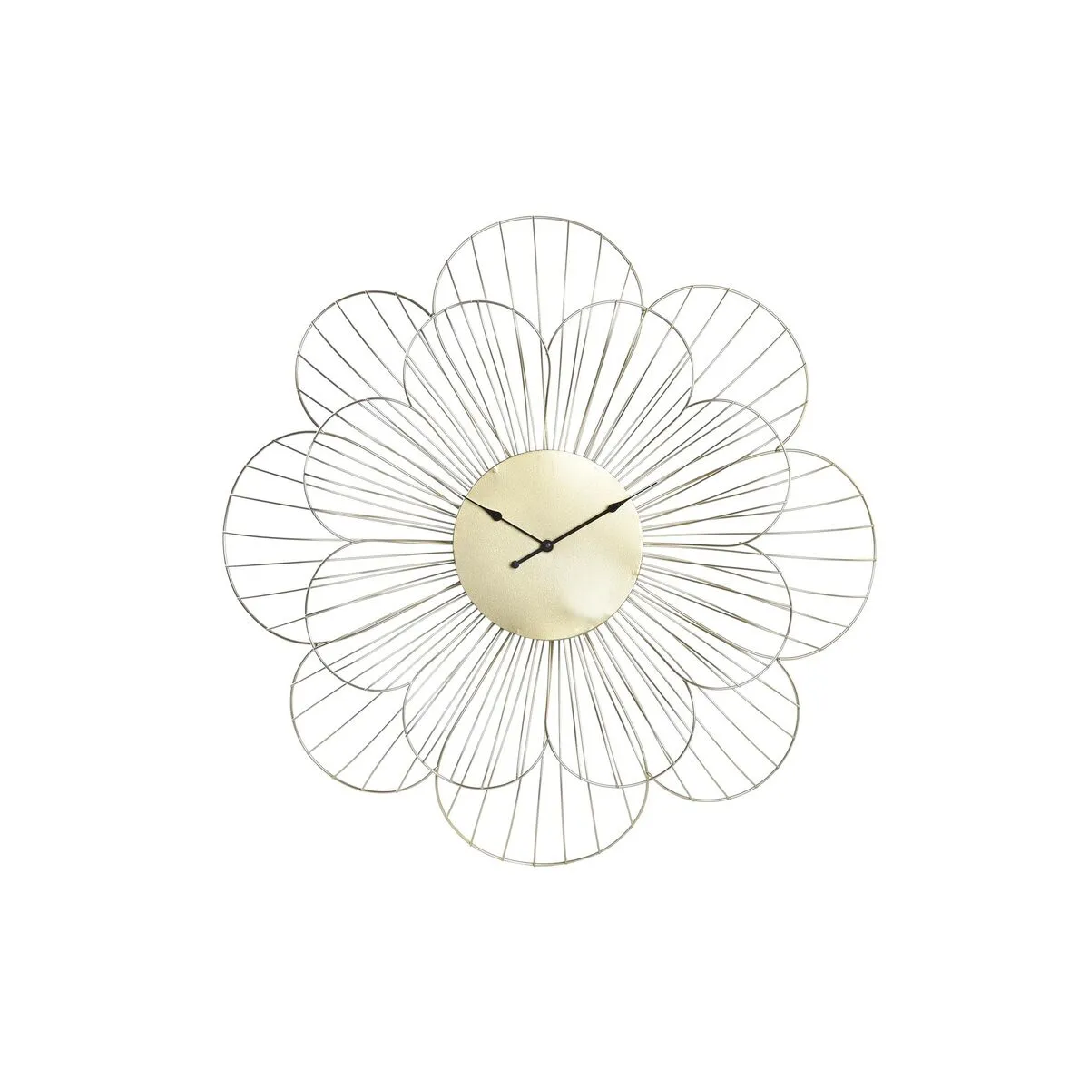 Orologio da Parete DKD Home Decor Fiore Dorato Metallo (57 x 4 x 57 cm)