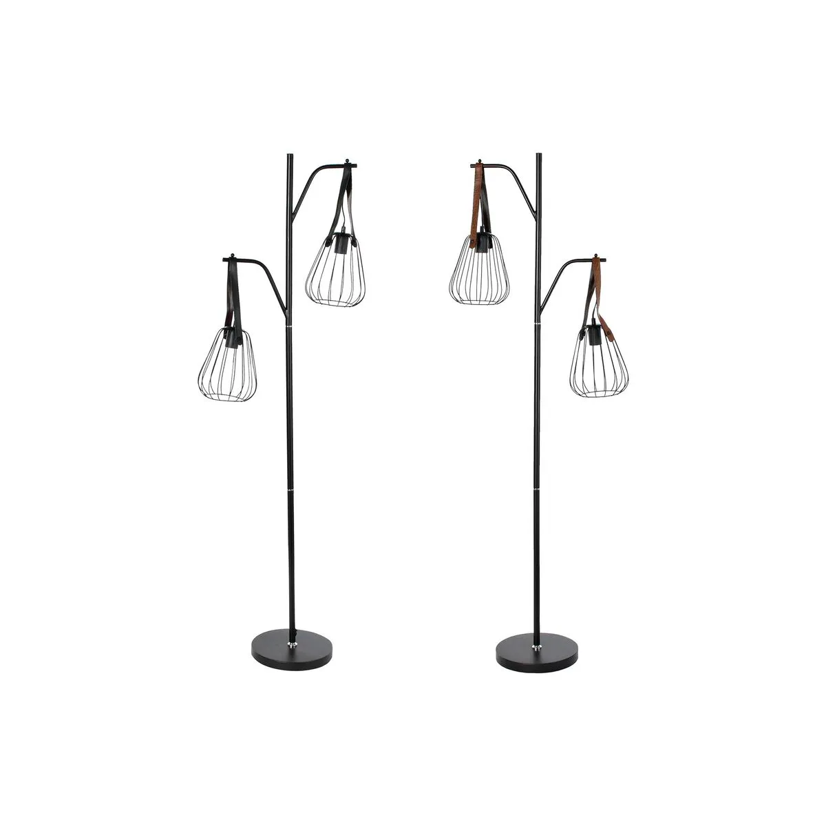 Lampada da Terra DKD Home Decor 55 x 25 x 150 cm Nero Metallo Poliuretano 220 V 50 W (2 Unità)