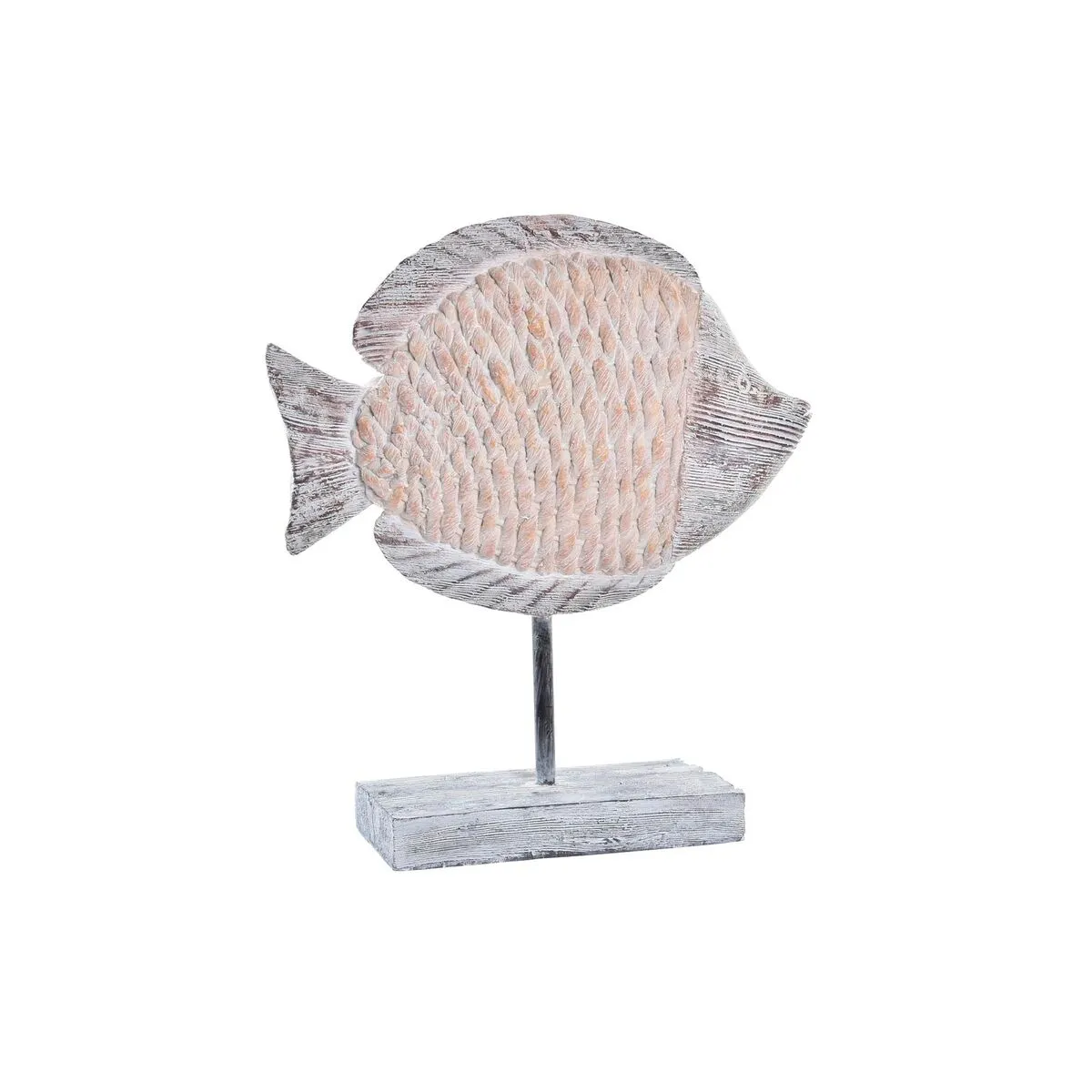 Statua Decorativa DKD Home Decor 27,4 x 9 x 32 cm Naturale Grigio Pesce Mediterraneo