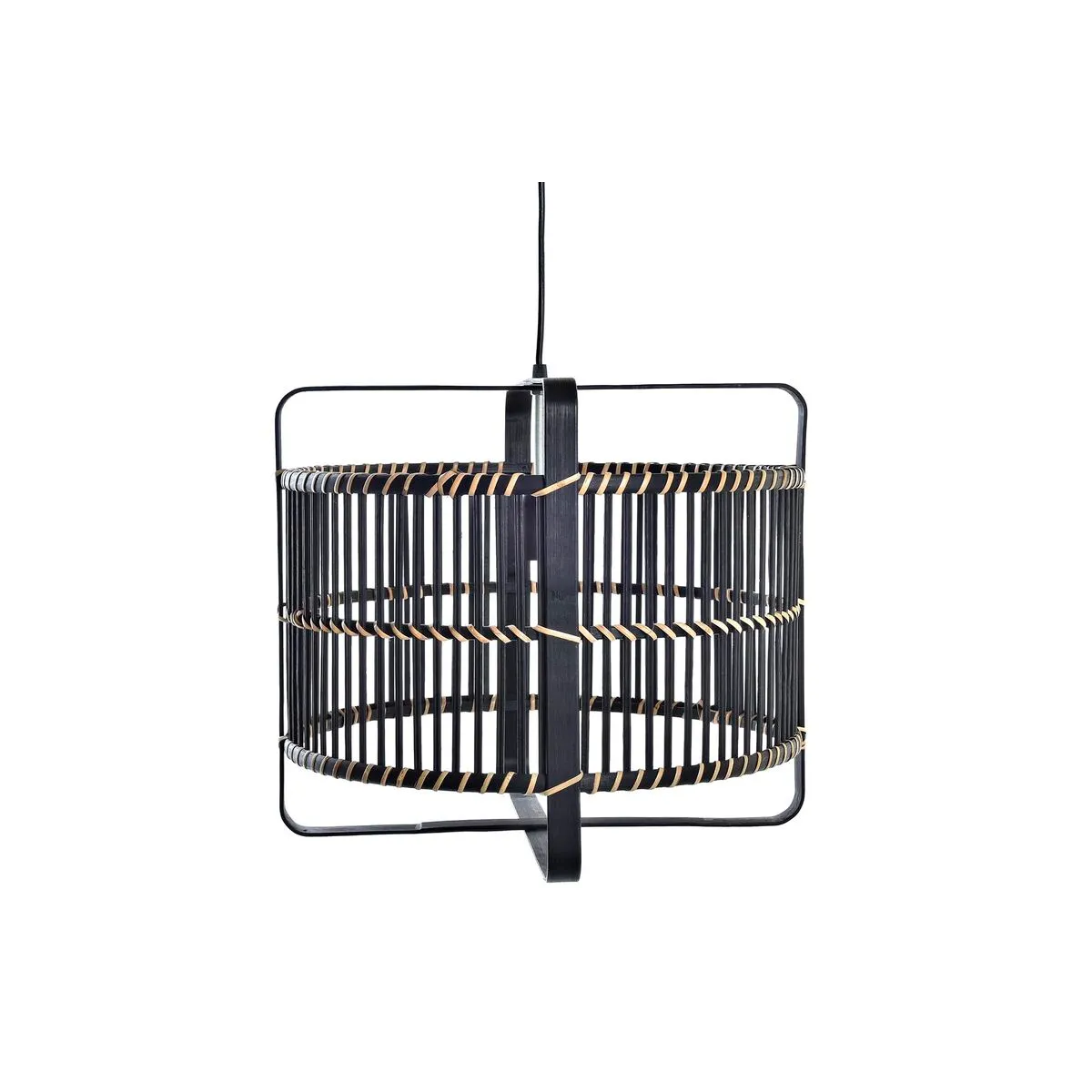 Lampadario DKD Home Decor Nero Bambù 50 W 40 x 40 x 35 cm