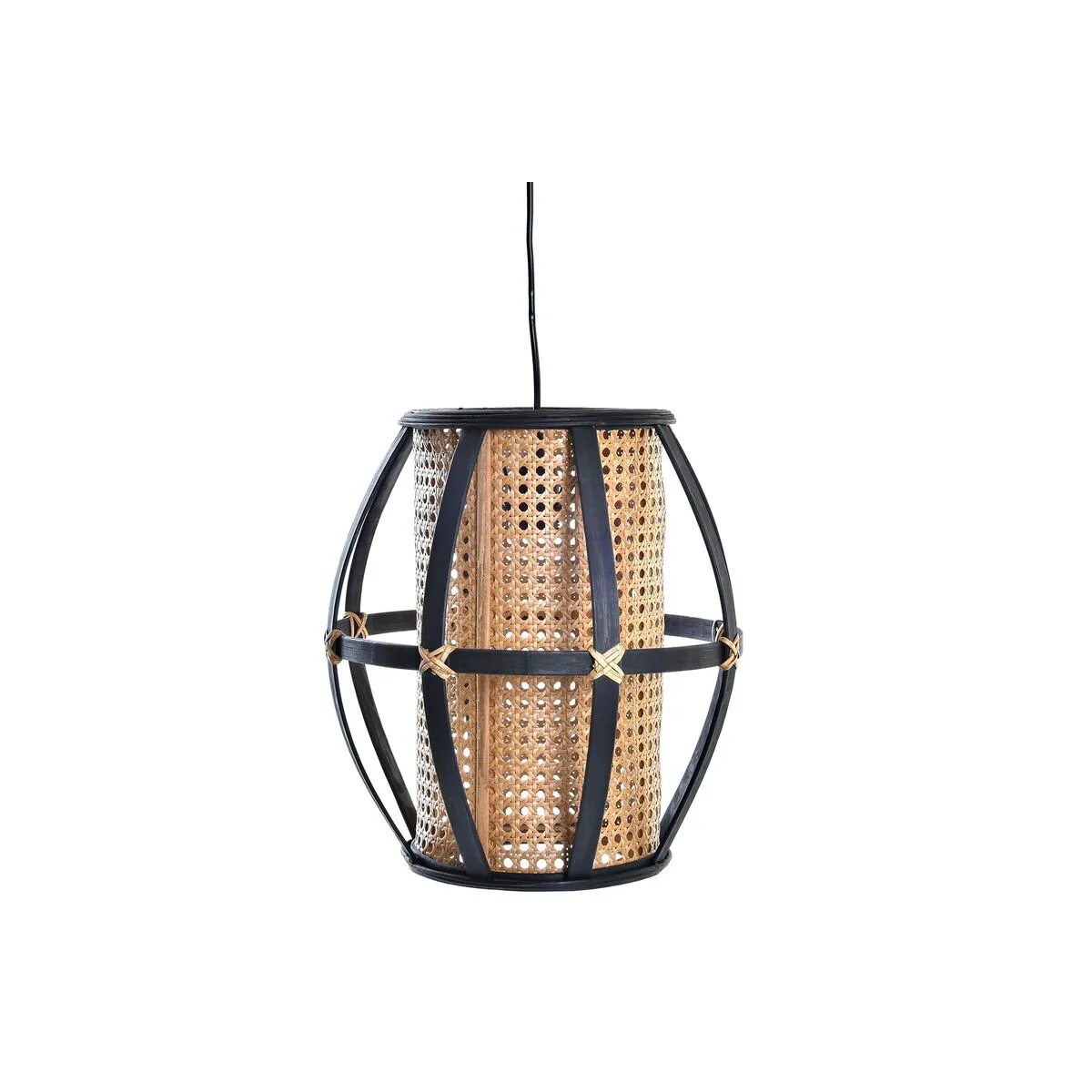 Lampadario DKD Home Decor Nero Marrone 220 V 50 W (34 x 34 x 35 cm)