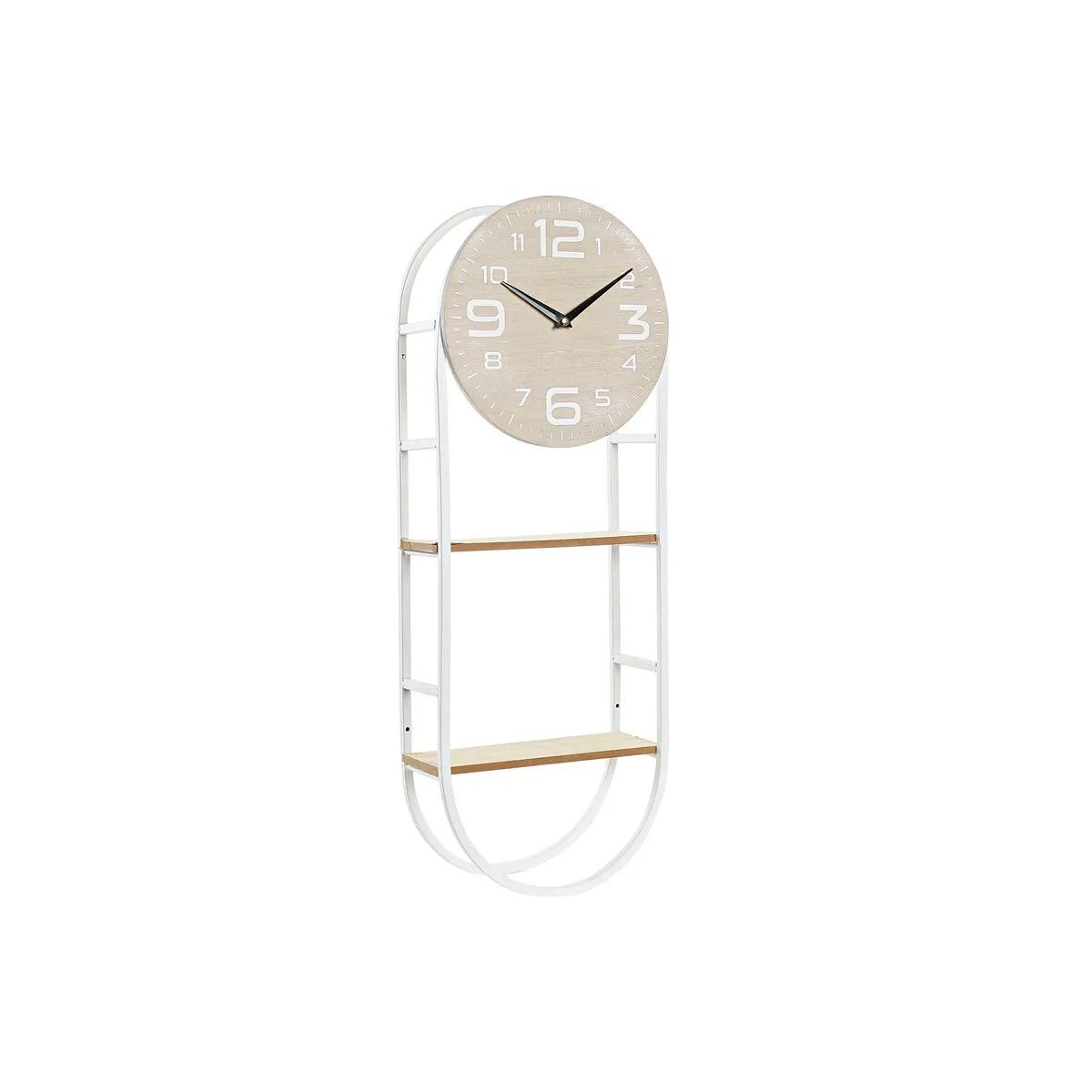 Orologio da Parete DKD Home Decor Naturale Metallo MDF Bianco (25,5 x 11,5 x 71 cm)