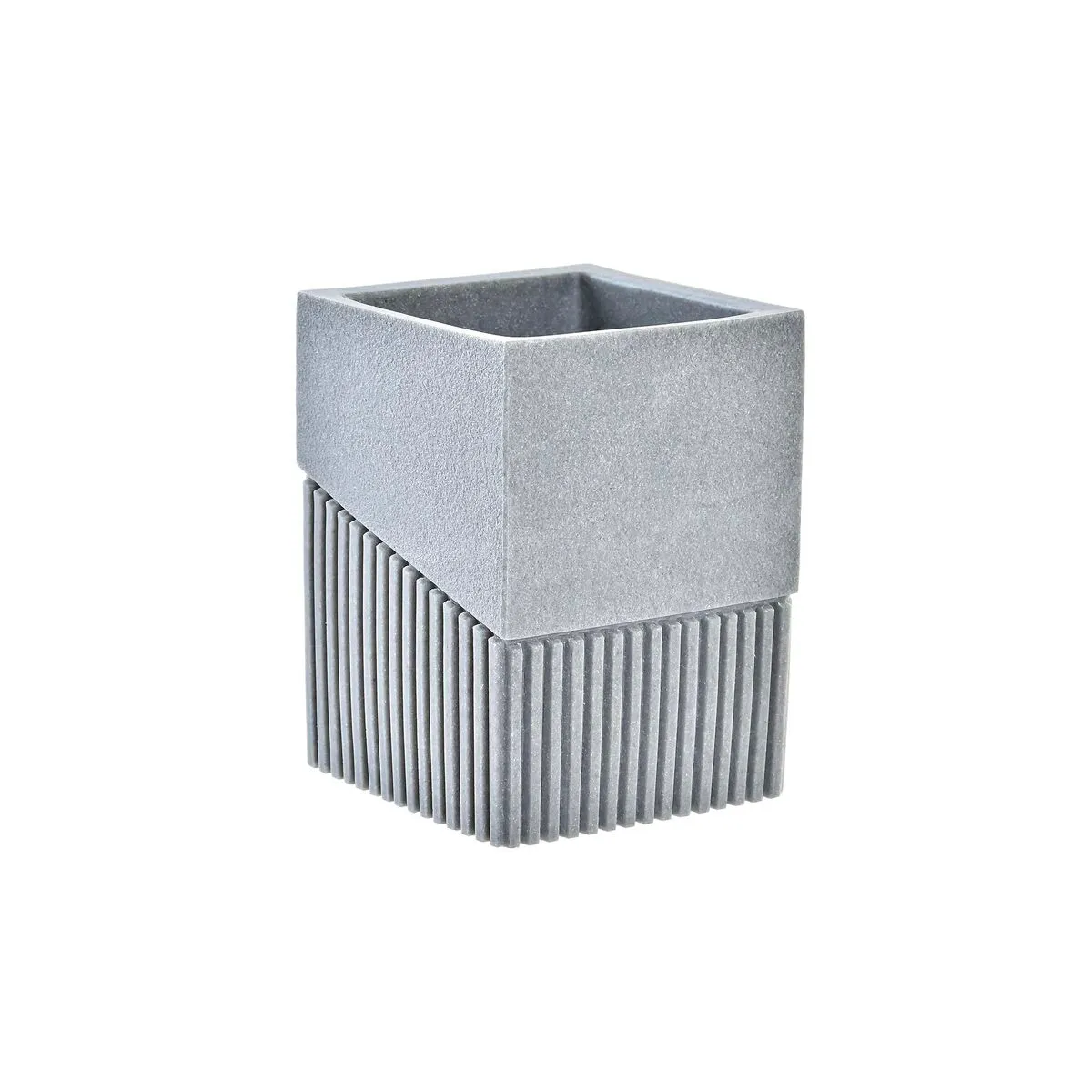 Portaspazzolini da Denti DKD Home Decor Grigio Resina 7,6 x 7,6 x 10 cm