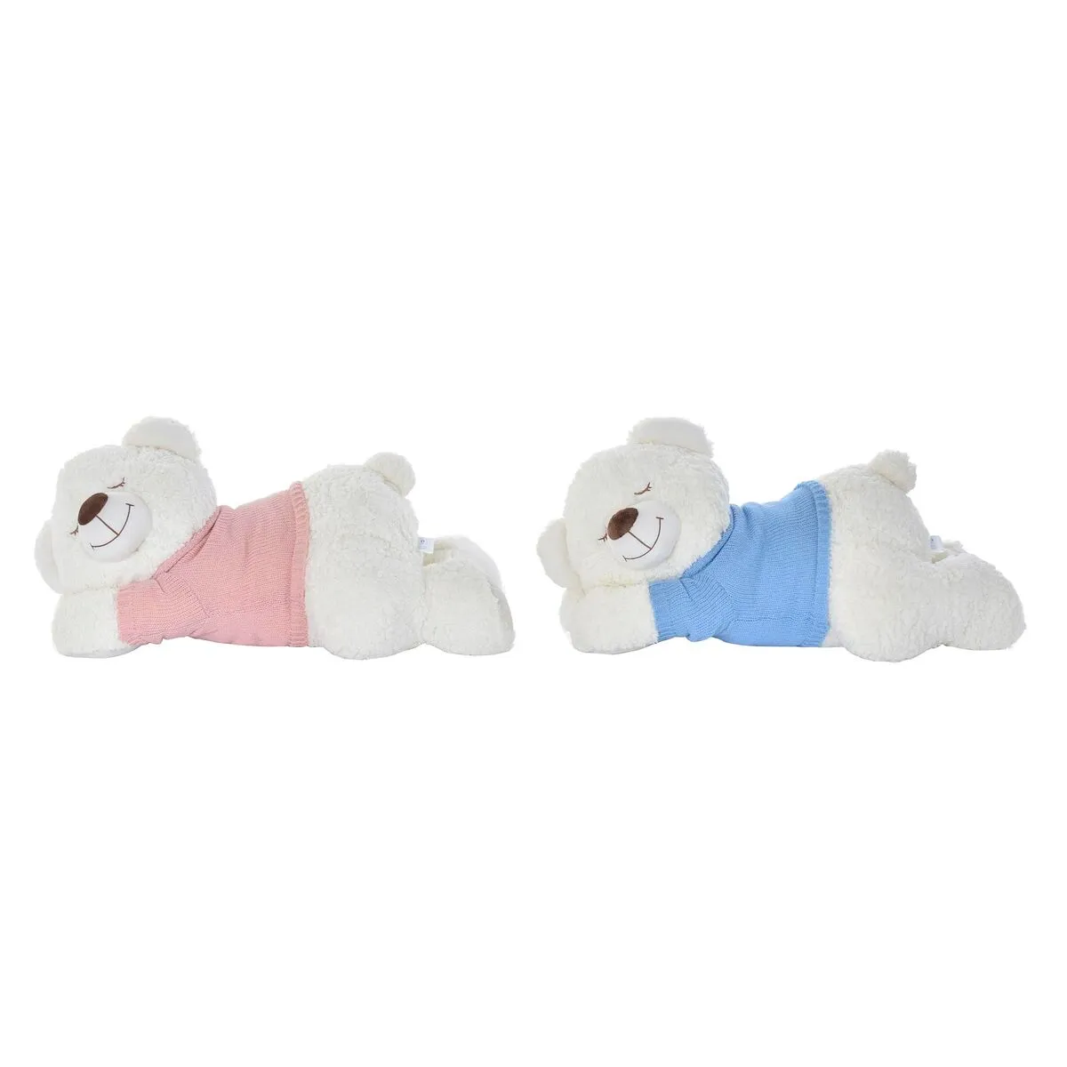 Orsetto di Peluche DKD Home Decor 70 x 30 x 30 cm Azzurro Rosa Bianco Per bambini (2 Unità)