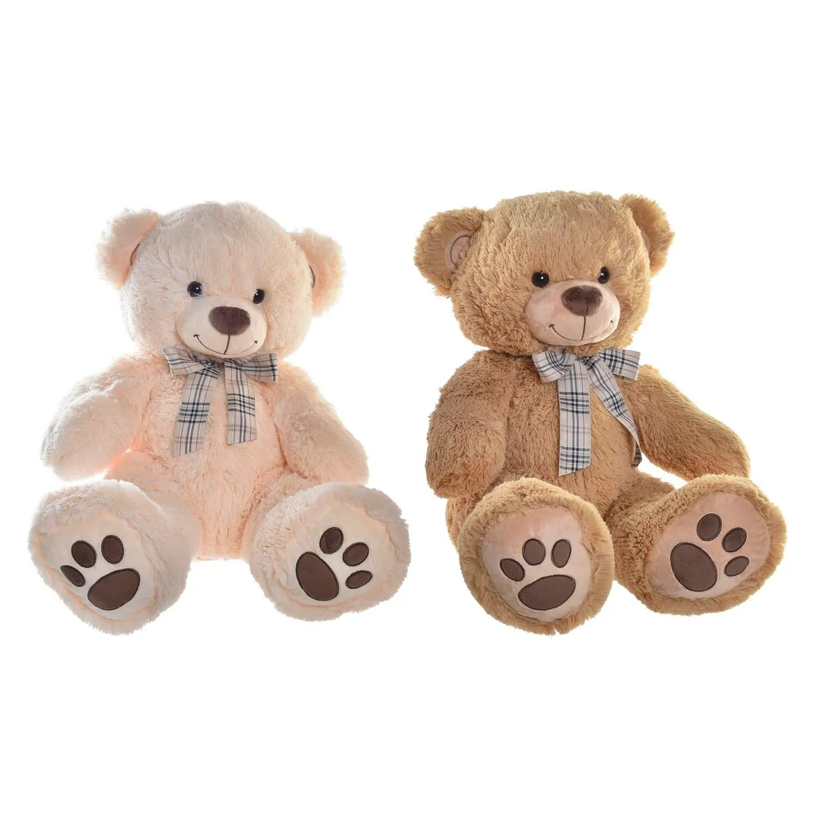 Orsetto di Peluche DKD Home Decor Fiocco 45 x 40 x 51 cm Beige Marrone Per bambini Orso (2 Unità)