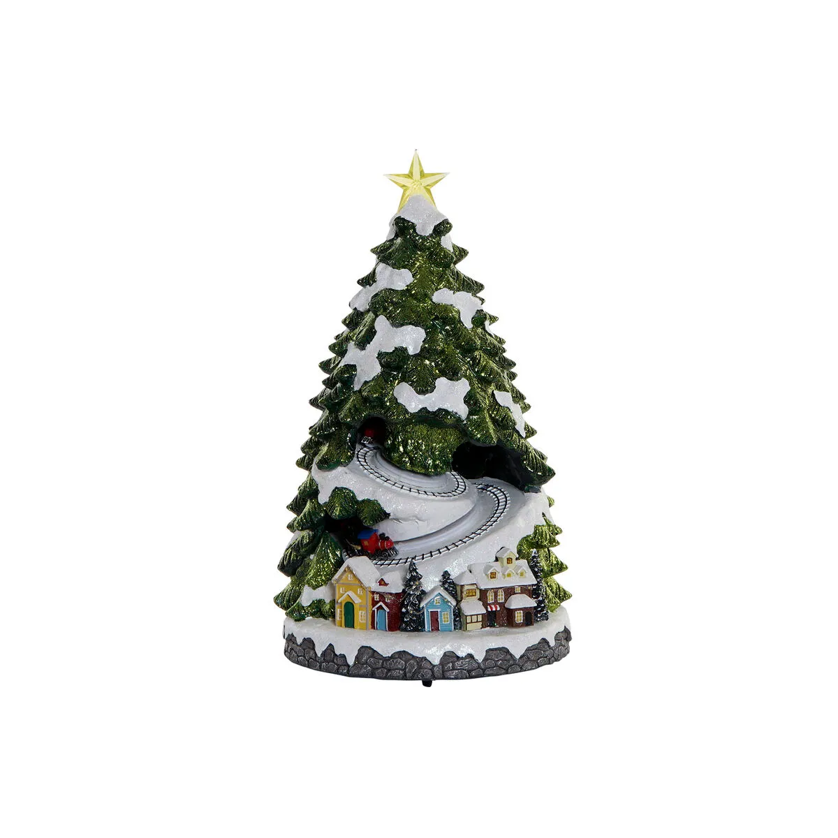 Albero di Natale DKD Home Decor Movimento Luce LED Musicale Multicolore Resina 23 x 23 x 42 cm (3 Unità)