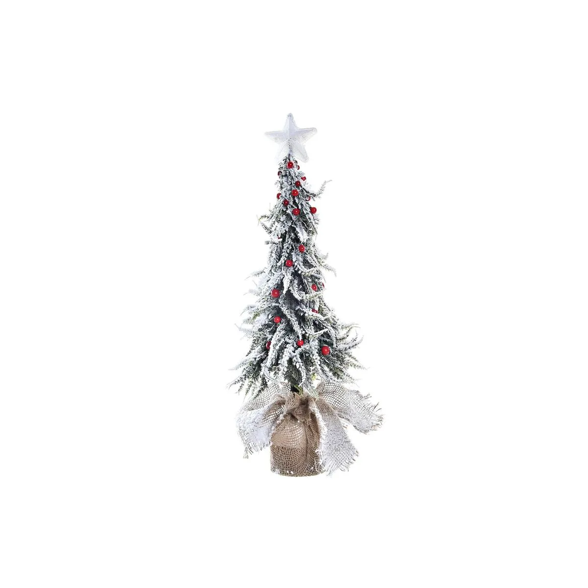 Albero di Natale DKD Home Decor Bianco Rosso Verde PVC Nevoso 25 x 25 x 65 cm