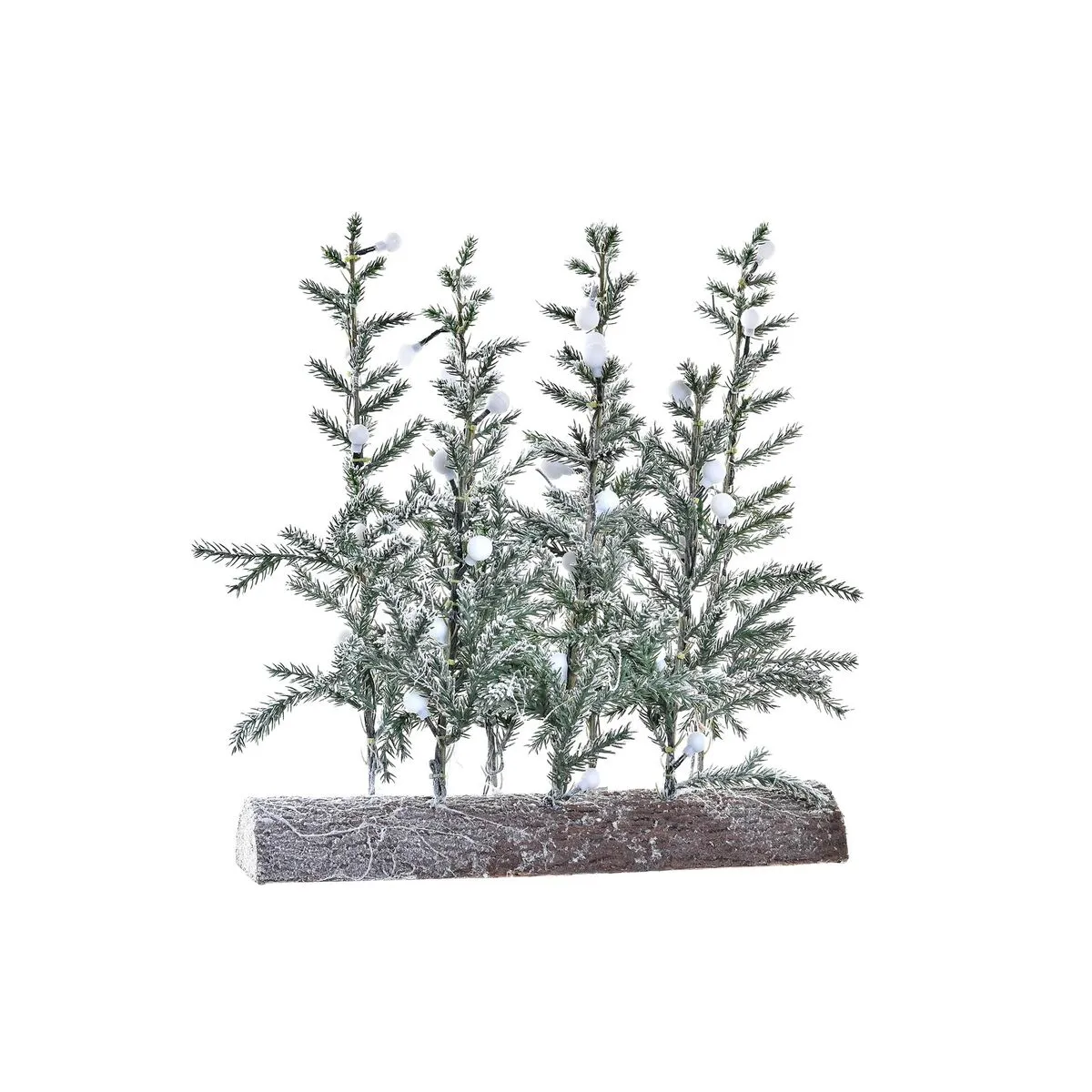 Albero di Natale DKD Home Decor Bianco Marrone Verde PVC Nevoso 46 x 11 x 50 cm (3 Unità)