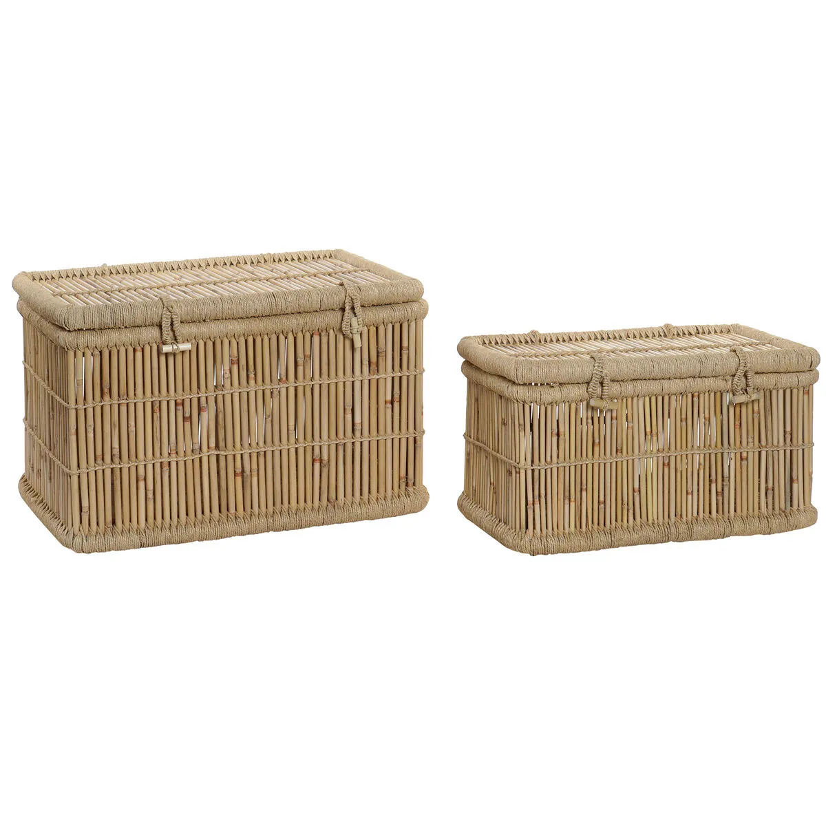 Set di Bauli DKD Home Decor 74 x 46 x 46 cm Corda Bambù