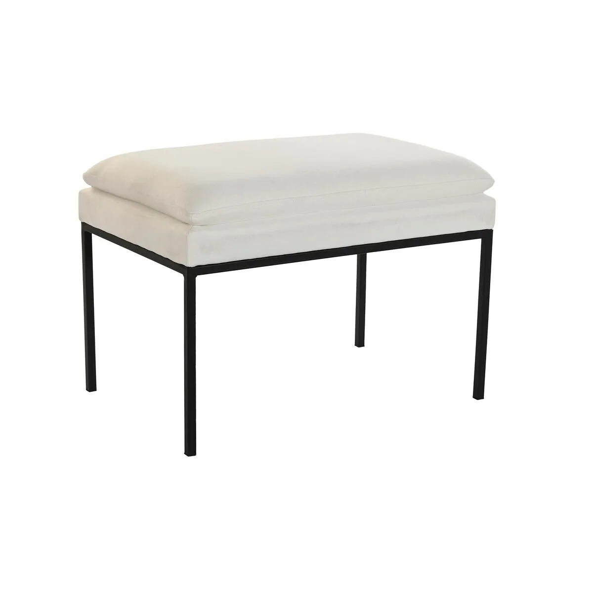 Poggiapiedi DKD Home Decor Bianco Nero Ferro Moderno 60 x 40 x 42 cm