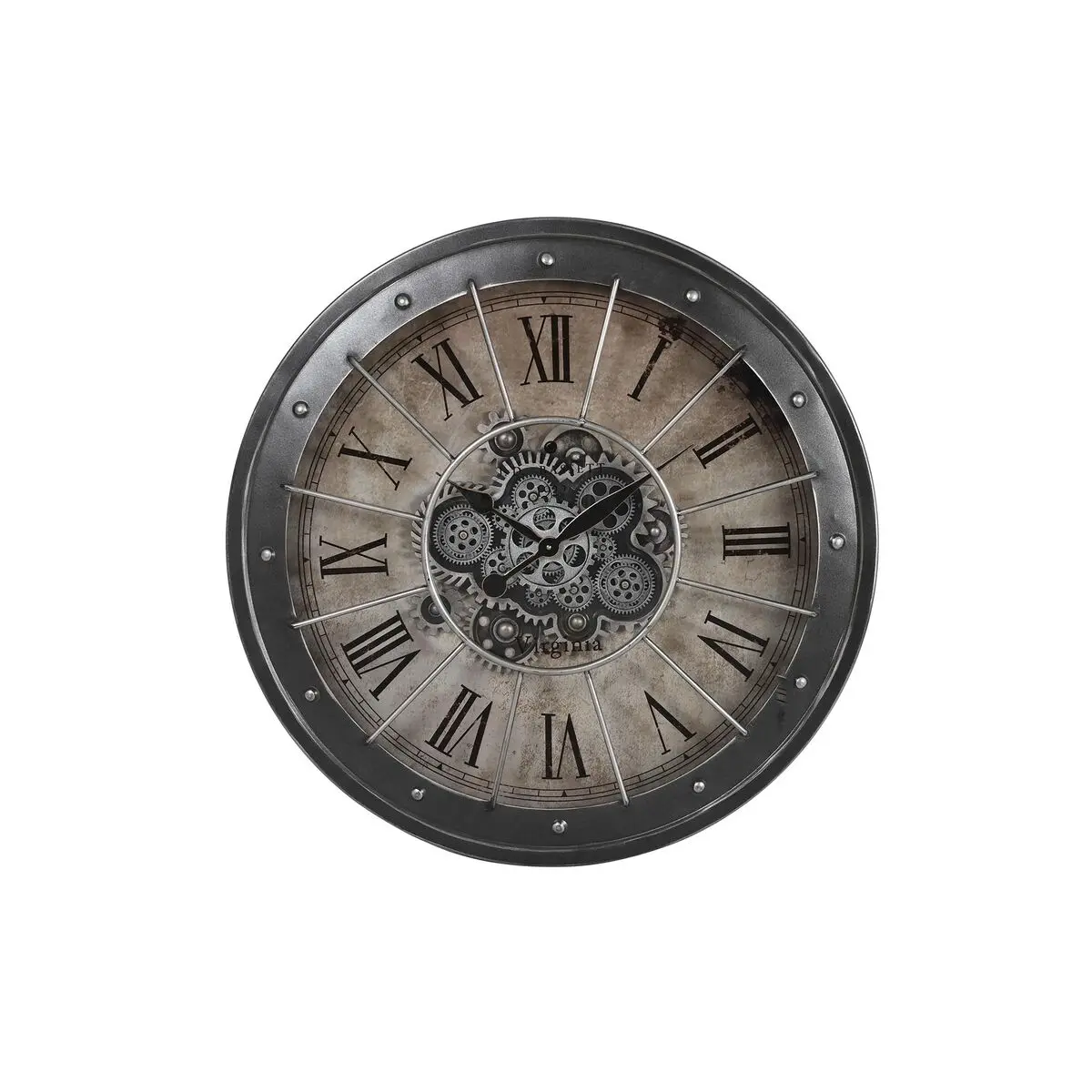 Orologio da Parete DKD Home Decor Ingranaggi Nero Rame Ferro 80 x 8 x 80 cm