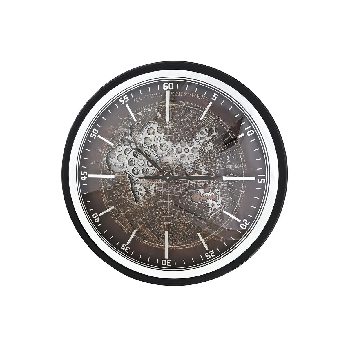 Orologio da Parete DKD Home Decor Mappamondo Marrone Nero Ferro Vintage 59,5 x 8,5 x 59,5 cm