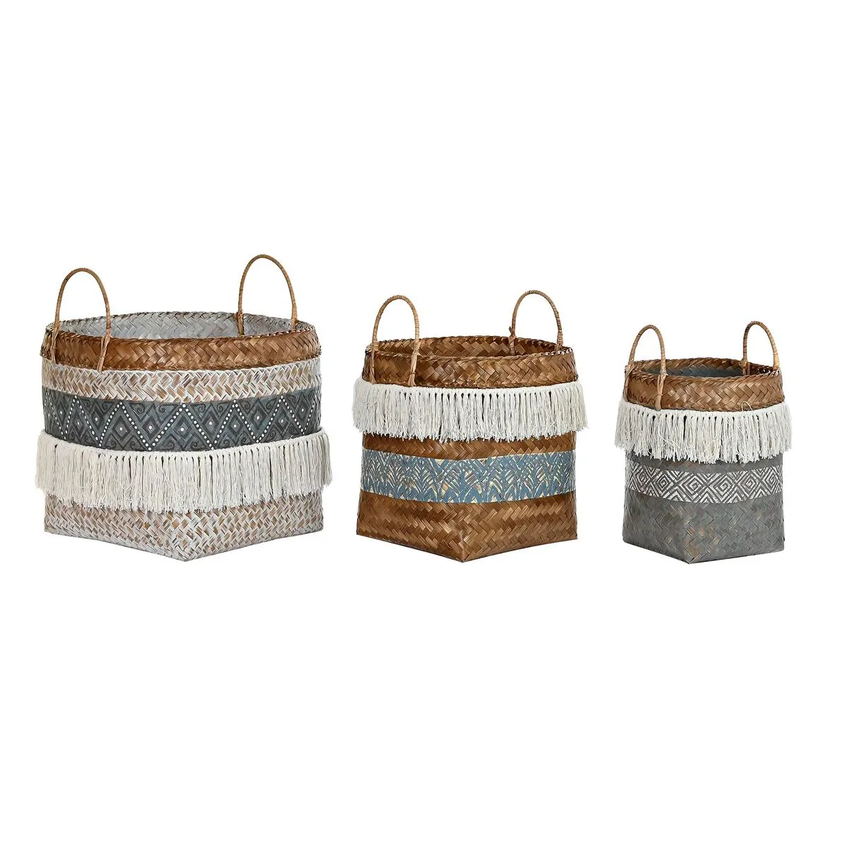 Set di Cestini DKD Home Decor 49 x 49 x 57 cm Bambù Boho