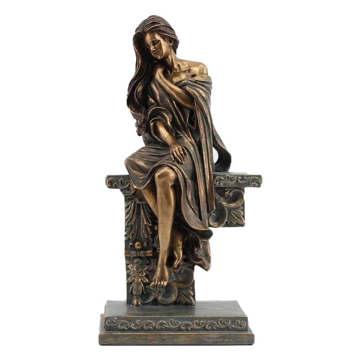 Statua Decorativa DKD Home Decor 17 x 11 x 32,50 cm Donna Rame