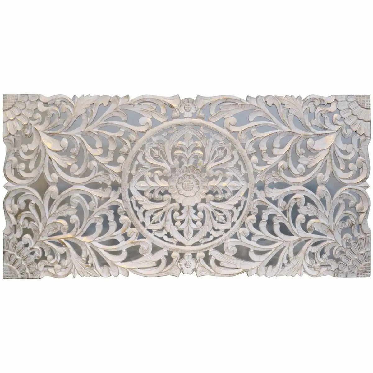 Testiera del Letto DKD Home Decor Bianco Dorato Legno MDF 180 x 4 x 90 cm