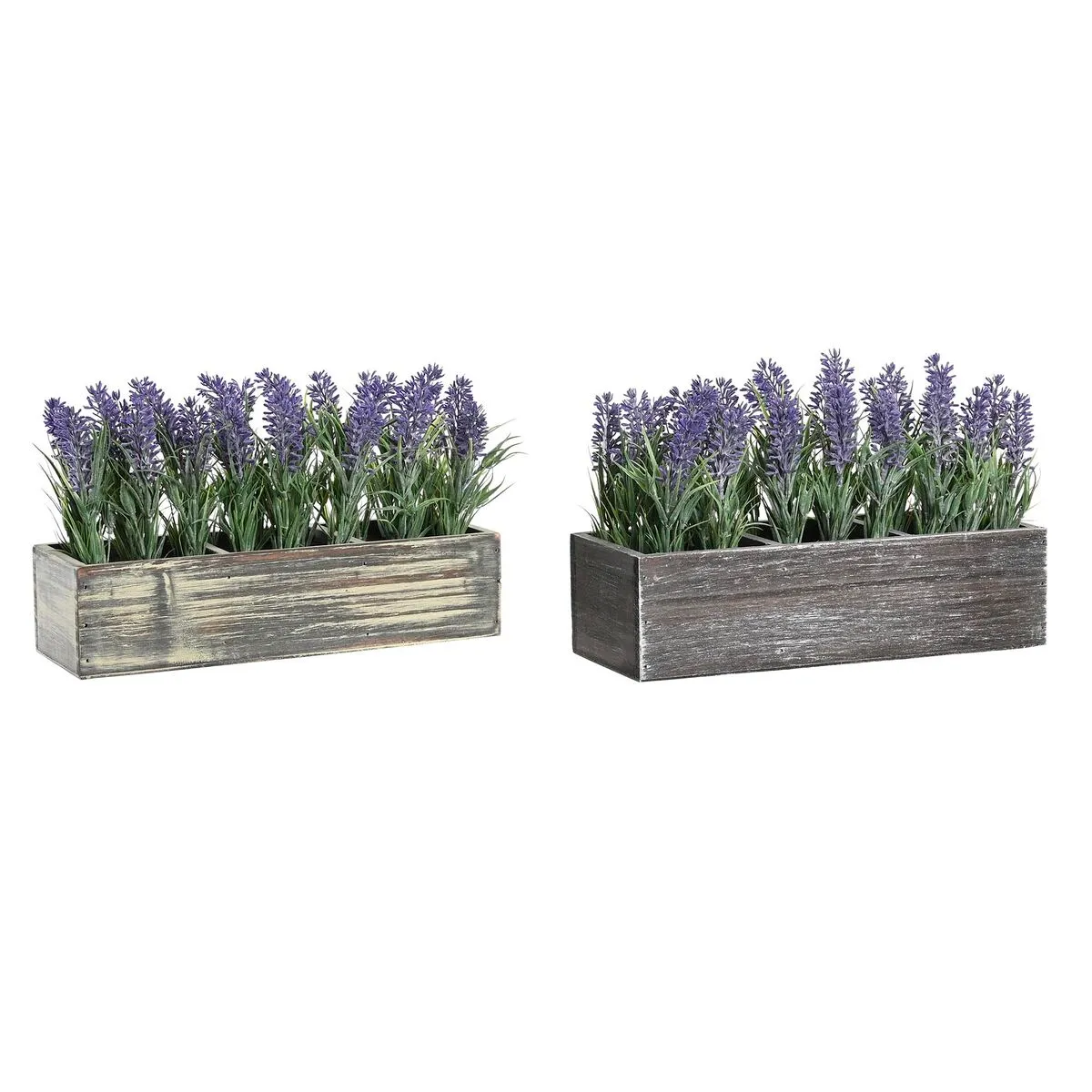 Pianta Decorativa DKD Home Decor Legno Polietilene 32 x 14 x 19,5 cm (2 Unità)