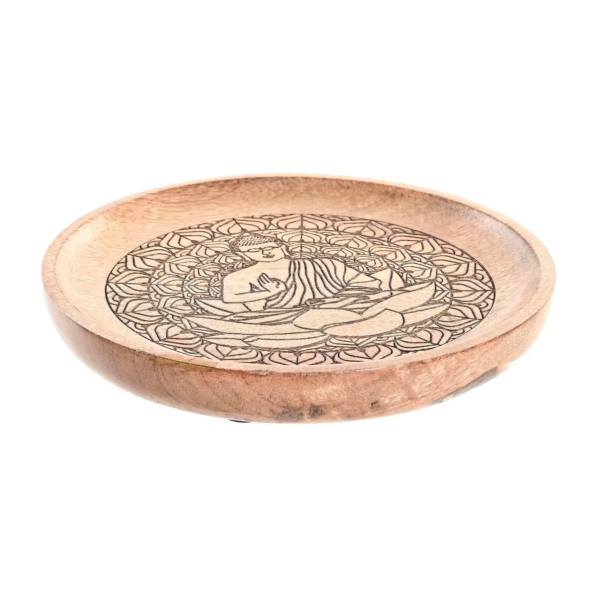 Svuotatasche DKD Home Decor Legno di mango Naturale Buddha Orientale 20,5 x 20,5 x 2,5 cm