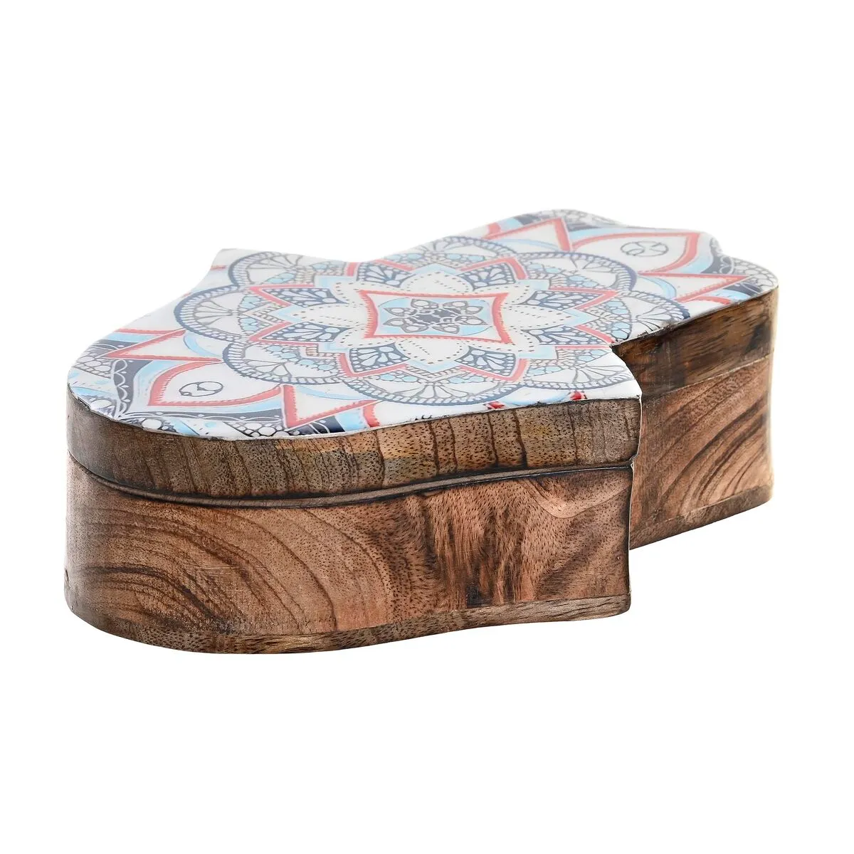 Scatola-Portagioie DKD Home Decor Legno di mango Marrone Multicolore 20 x 15 x 6 cm