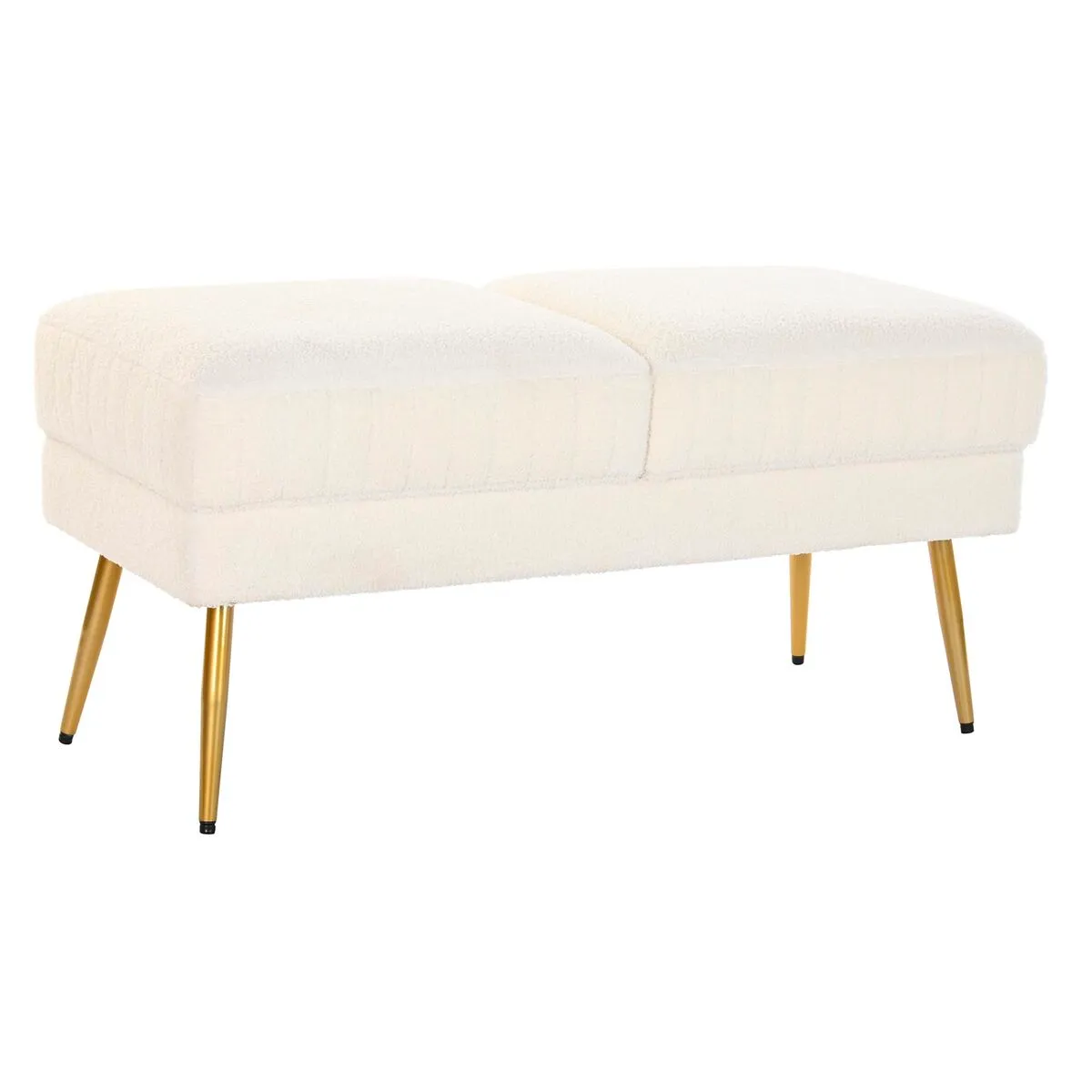 Panca DKD Home Decor 106 x 45 x 50 cm Dorato Metallo Bianco