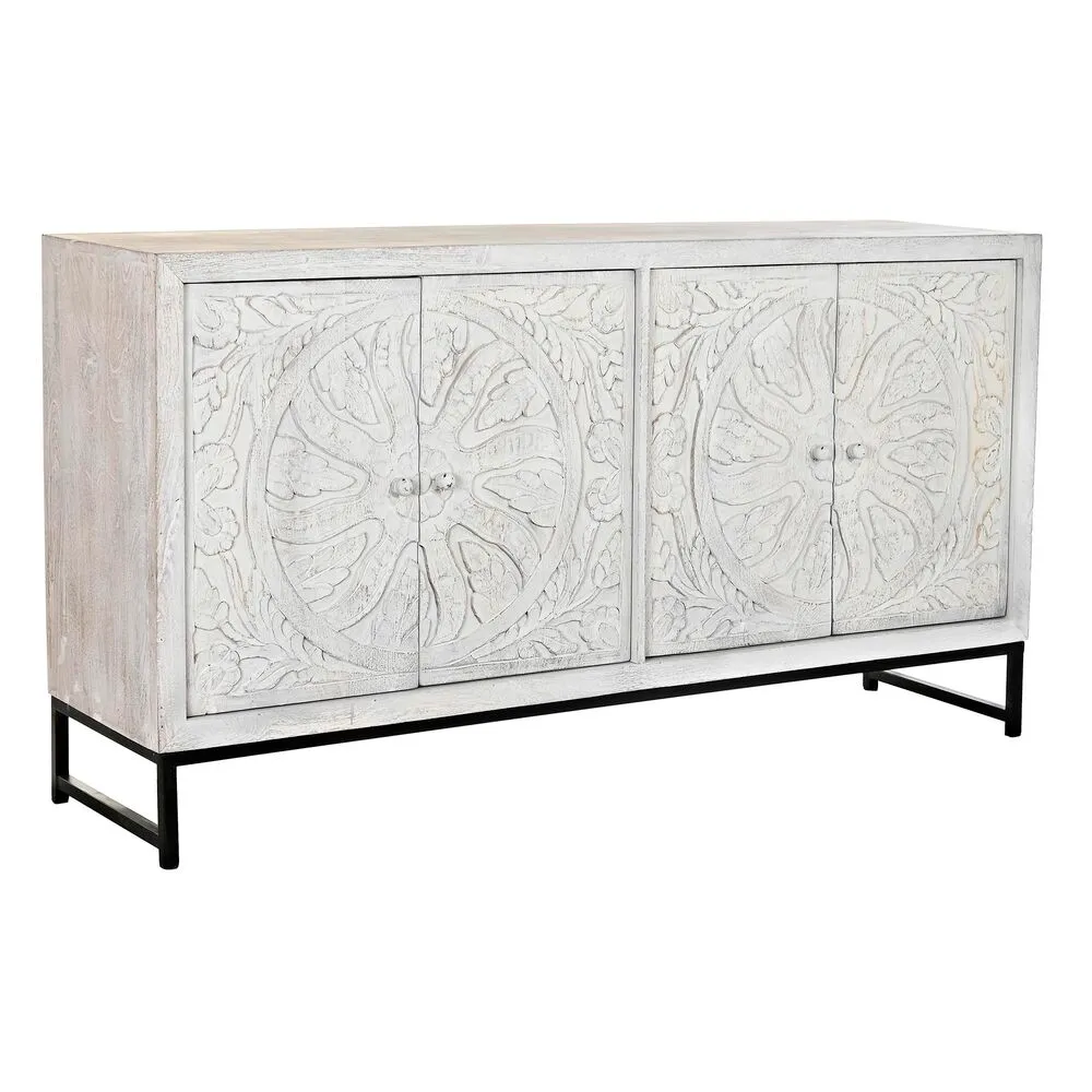 Credenza DKD Home Decor   Bianco Metallo Legno di mango 150 x 38 x 80 cm