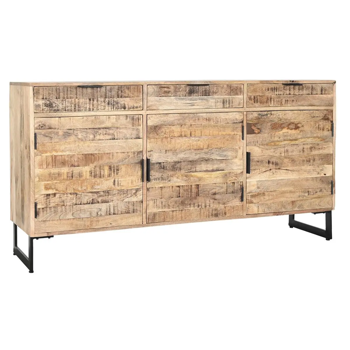 Credenza DKD Home Decor Naturale Nero Metallo Legno di mango 150 x 40 x 80 cm